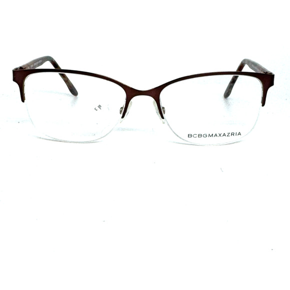 BCBGMAXAZRIA Vera Half Rim Eyeglasses Frames: Brown Chestnut / 51-16-135 H17635 - Picture 1 of 7